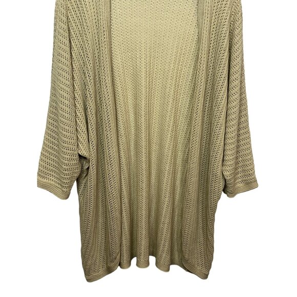 Time and Tru Open Knit Cardigan Tan Plus Size XXL 2X Lightweight Layering Fall - Picture 8 of 9